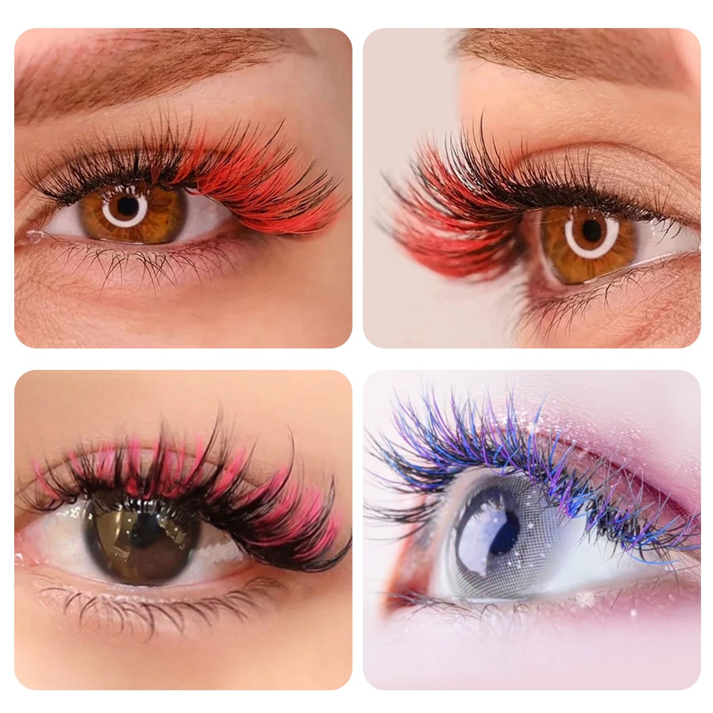 Colored cluster Eyelash Kit
