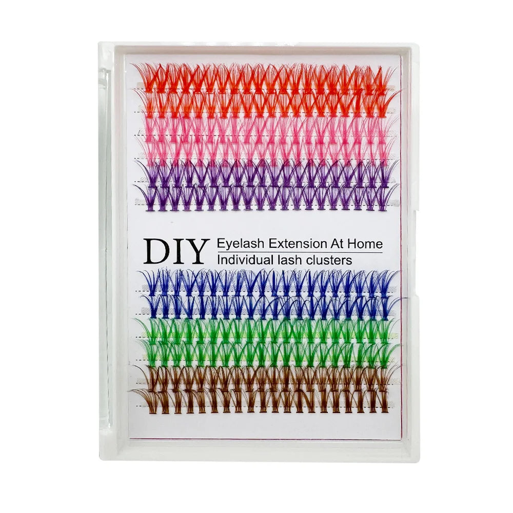 Colored Cluster Eyelash extensions