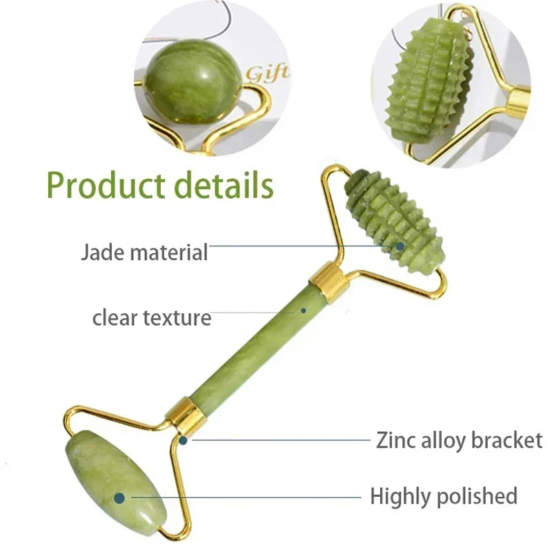 Natural Green Jade Face Roller Kit