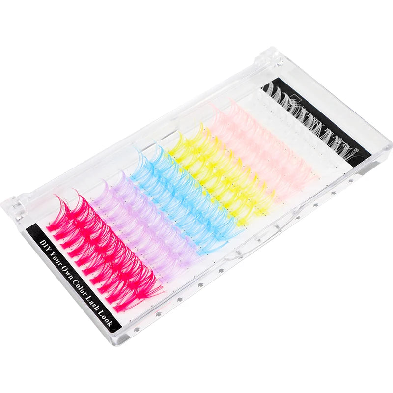 Colored Cluster Eyelash Extensions
