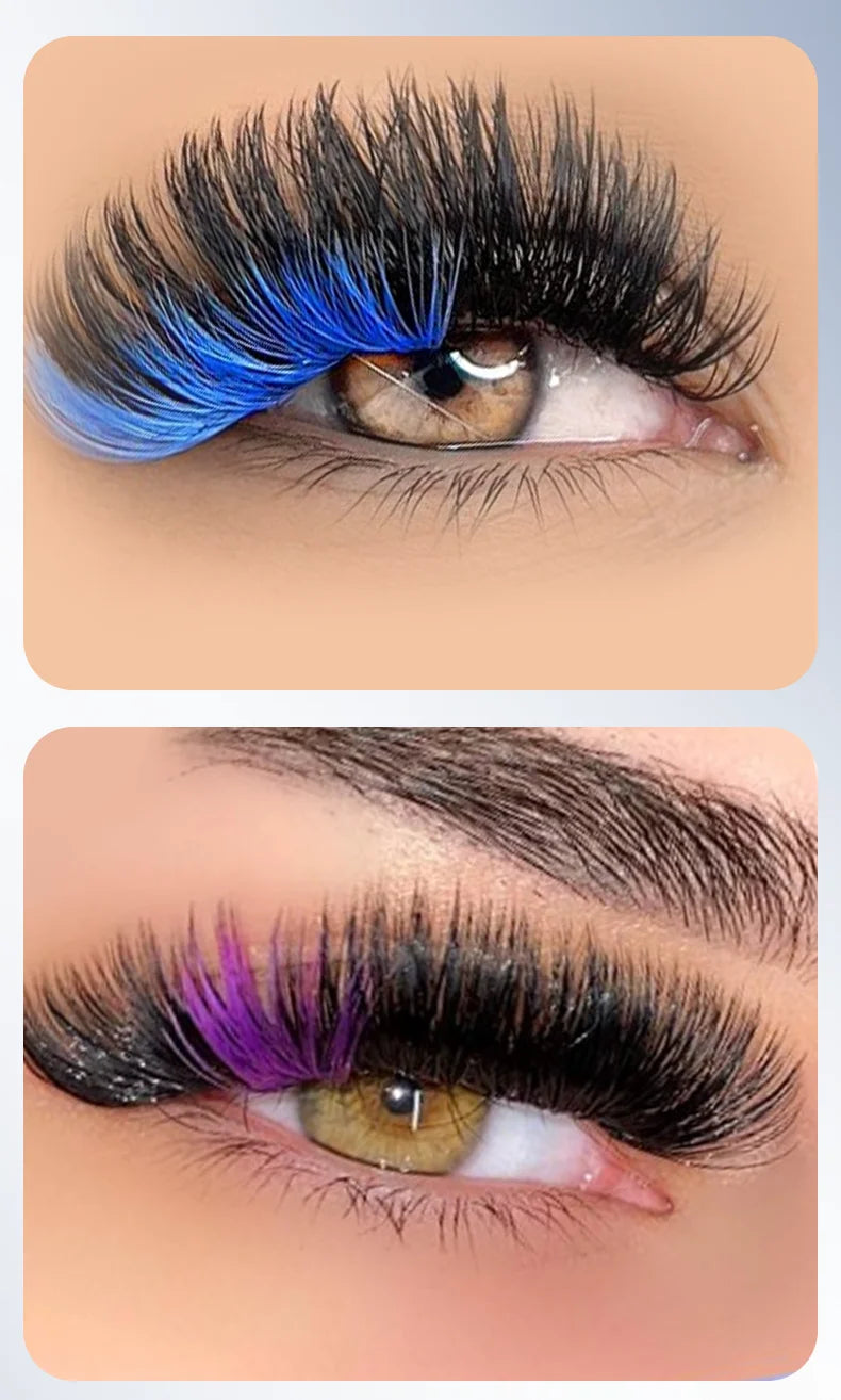 Colored Cluster Eyelash Extensions