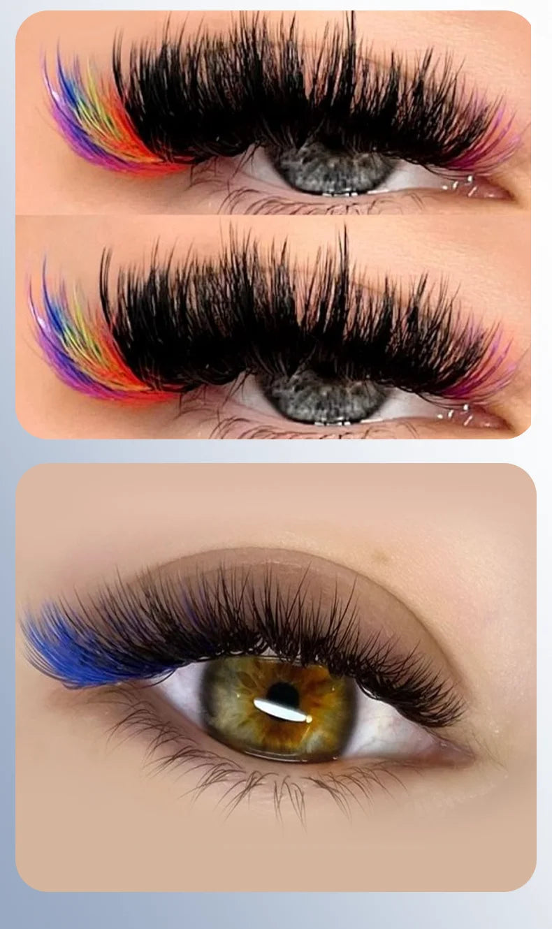 Colored Cluster Eyelash Extensions