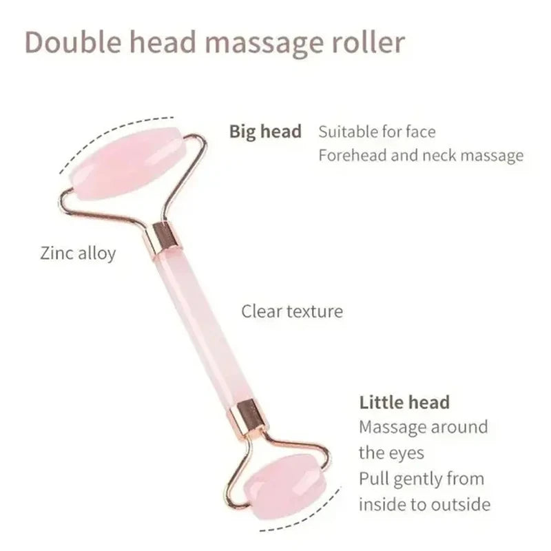 Natural Pink Jade Face Roller Kit