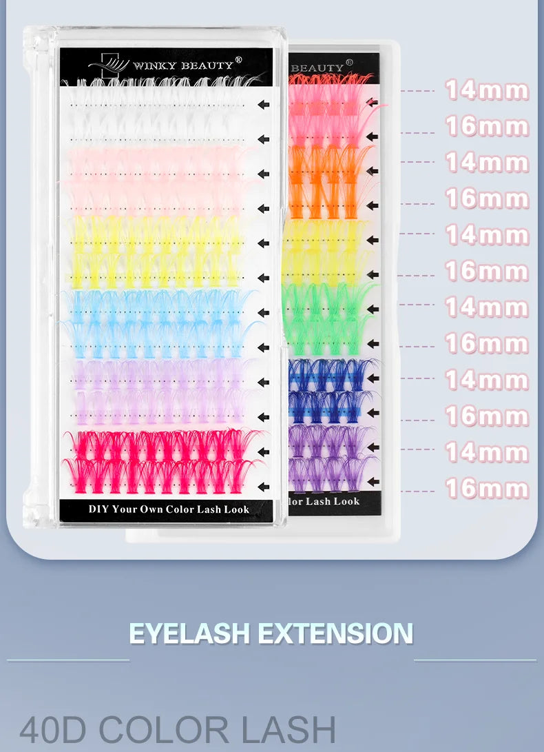 Colored Cluster Eyelash Extensions