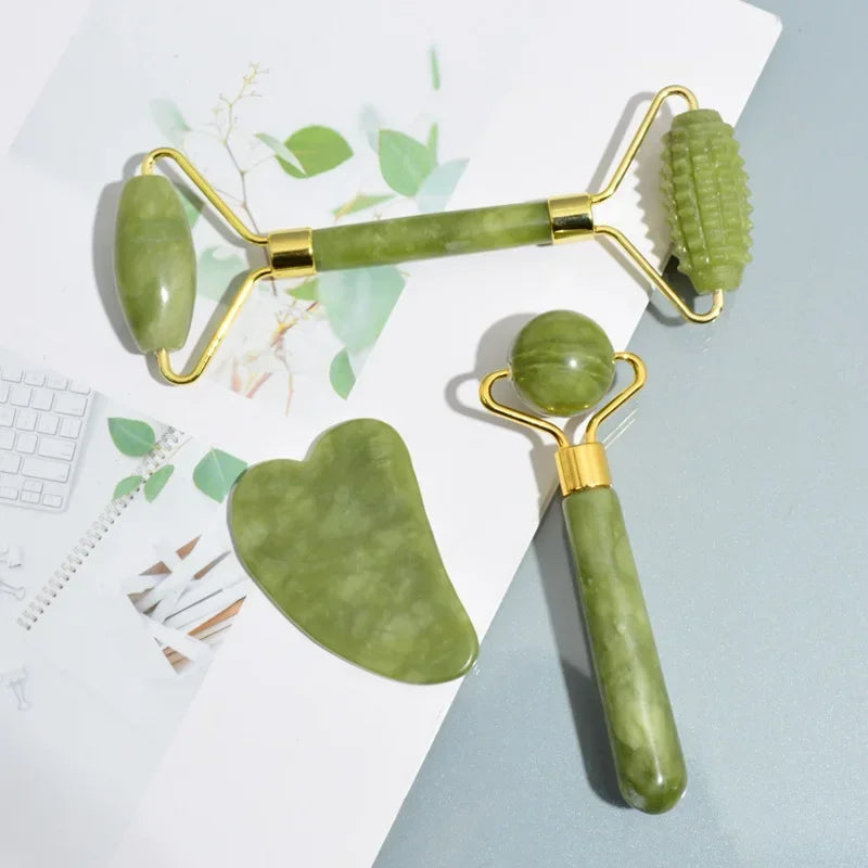 Natural Green Jade Face Roller Kit
