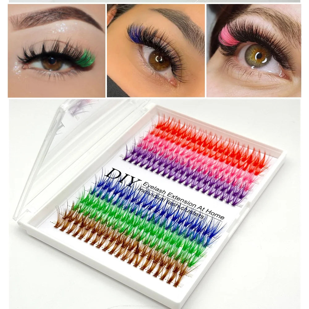 Colored Cluster Eyelash extensions
