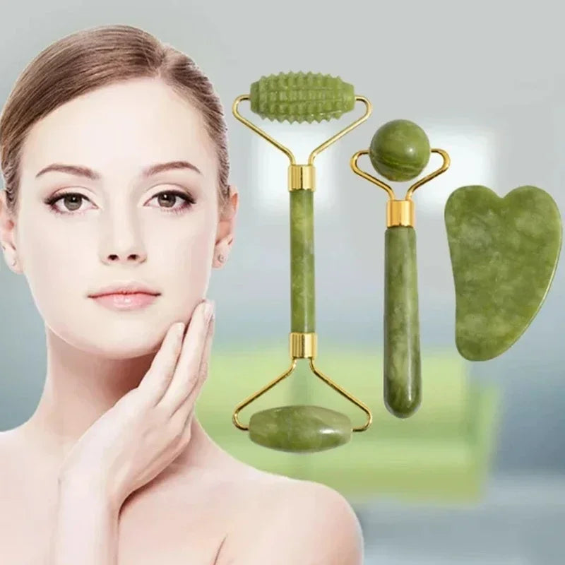 Natural Green Jade Face Roller Kit