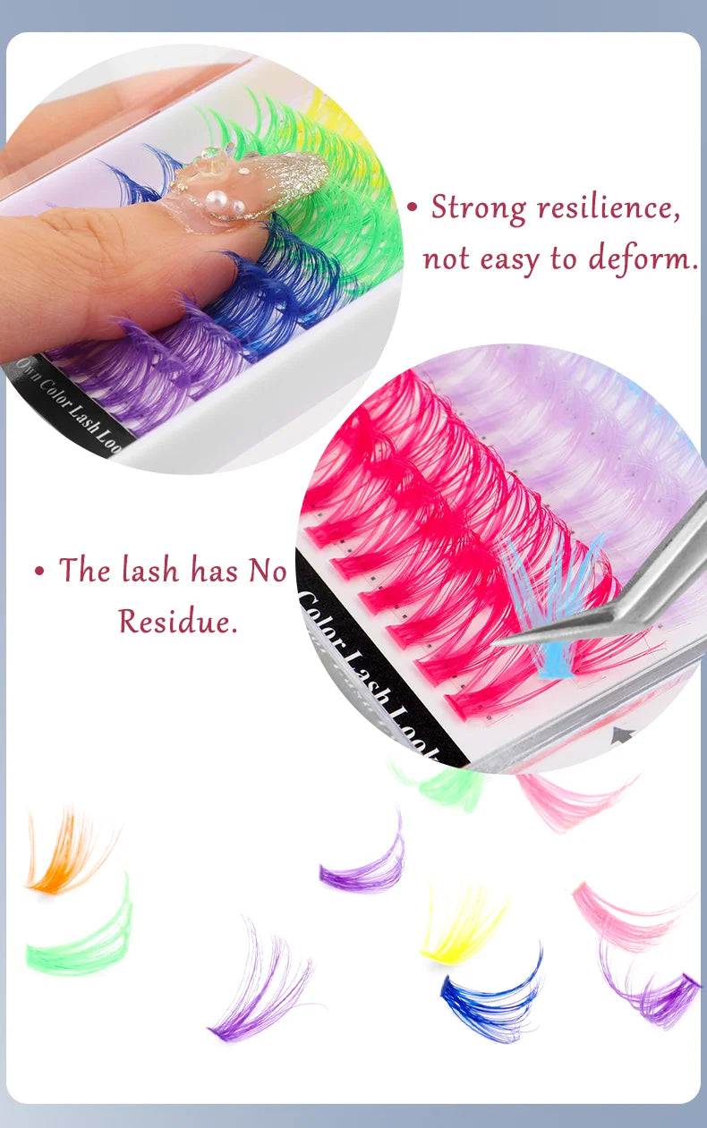 Colored Cluster Eyelash Extensions