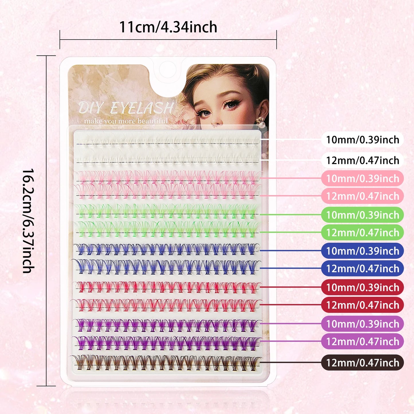 Colored cluster Eyelash Kit