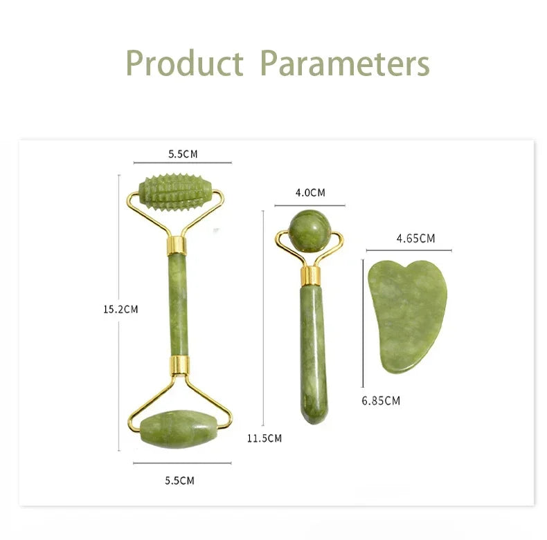 Natural Green Jade Face Roller Kit