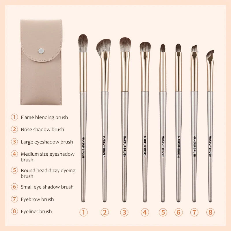 8pc Makeup Brush Set+Pouch