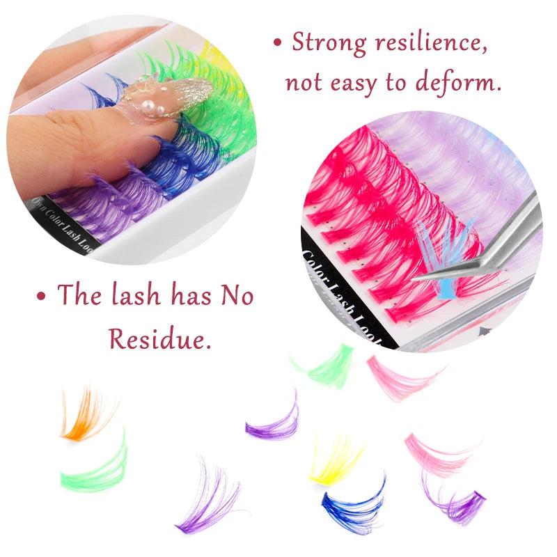 Colored Cluster Eyelash Extensions