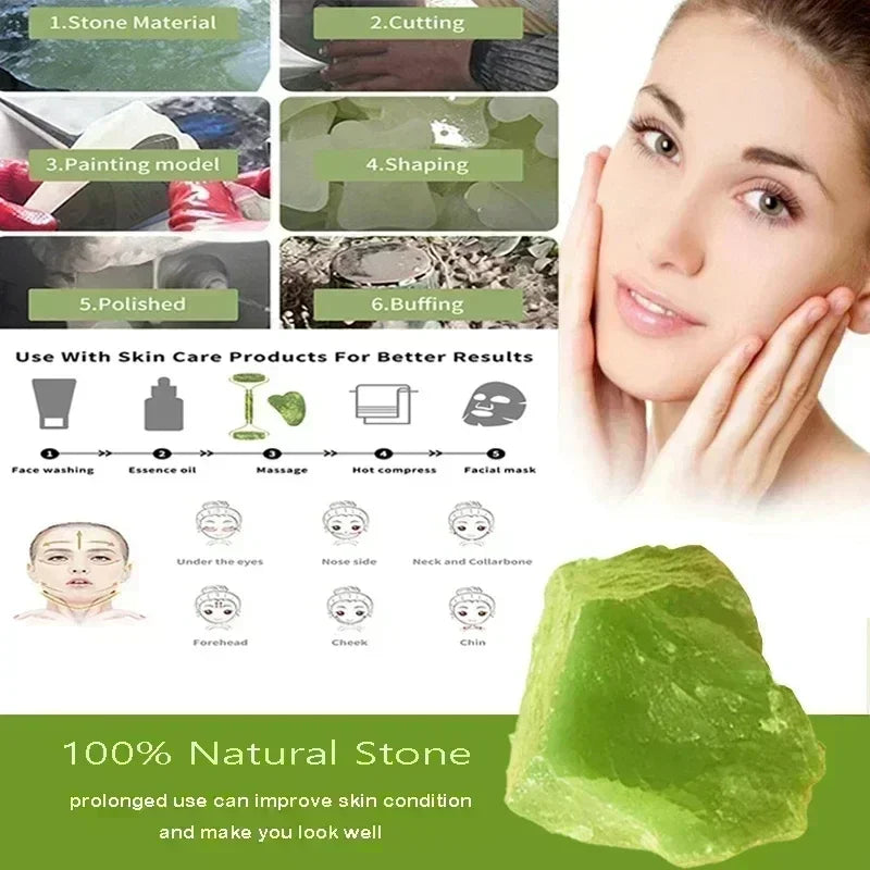 Natural Green Jade Face Roller Kit