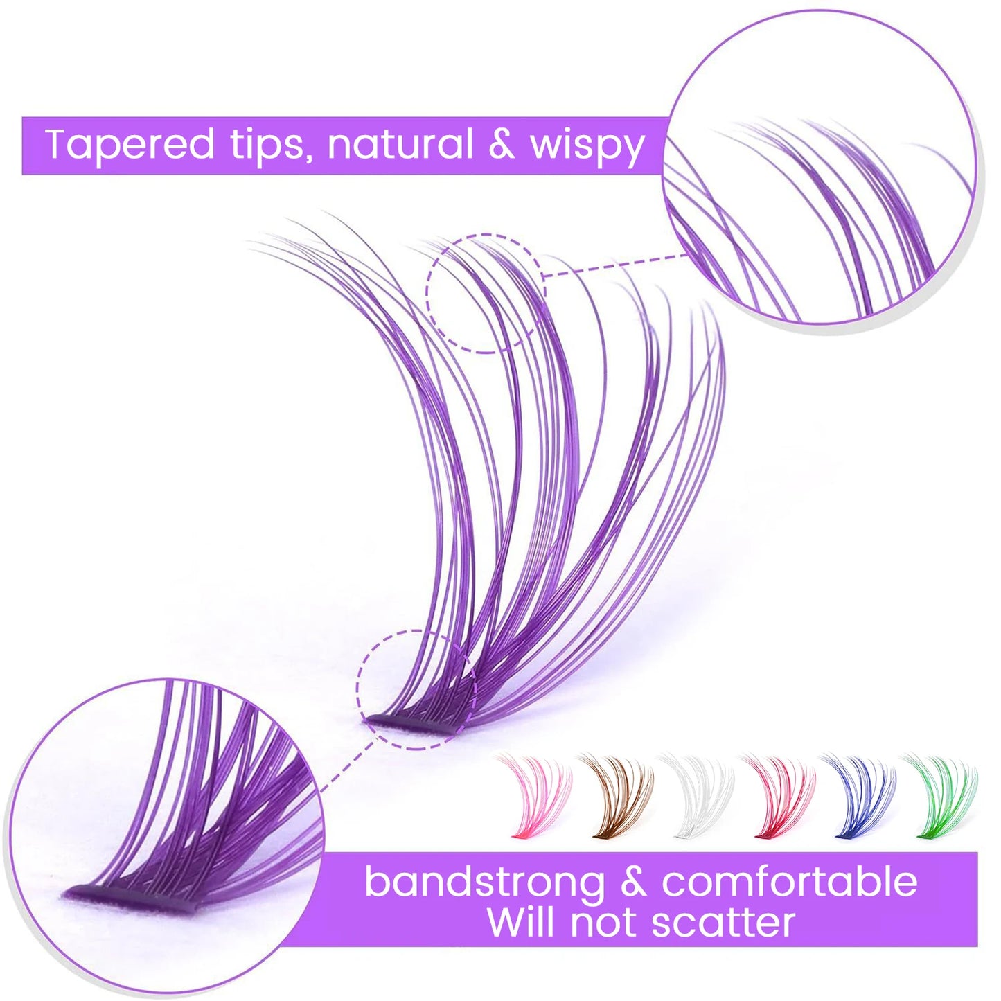 Colored cluster Eyelash Kit