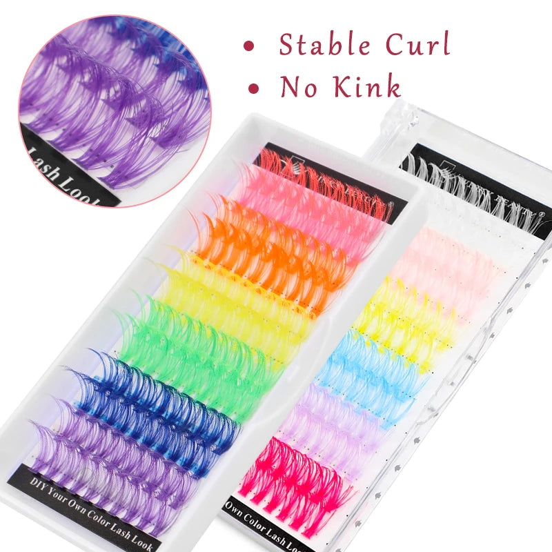 Colored Cluster Eyelash Extensions