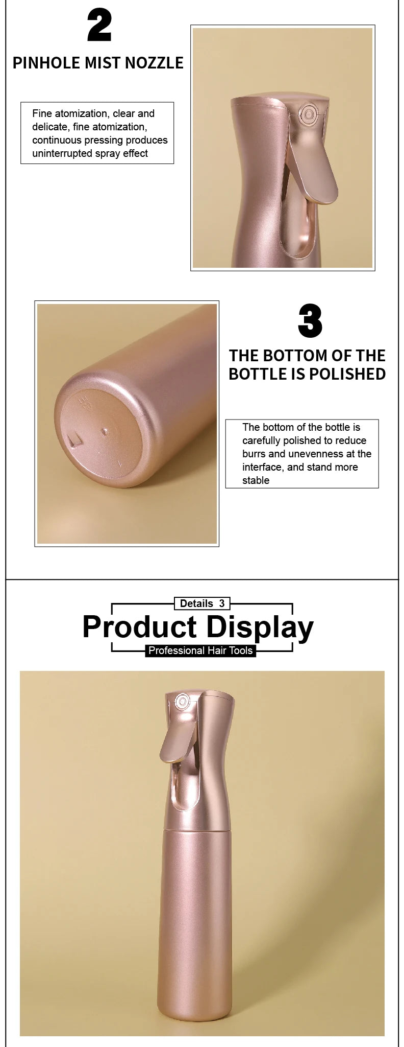 Half Chrome Spray Bottle