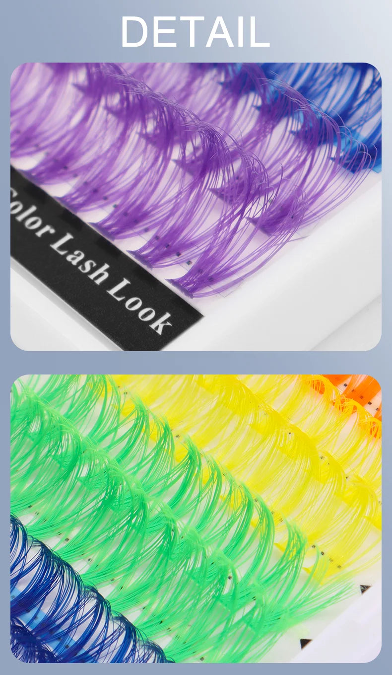 Colored Cluster Eyelash Extensions