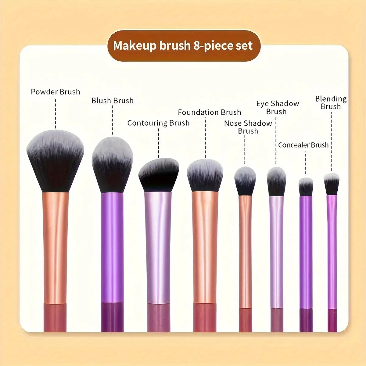 8pcs Makeup Brush Set
