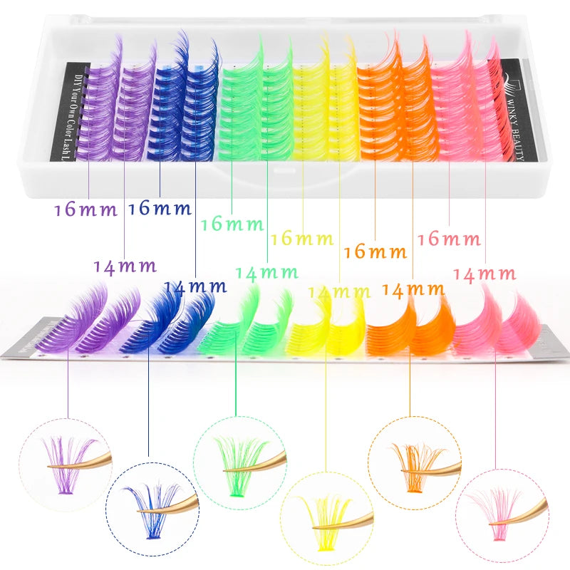Colored Cluster Eyelash Extensions