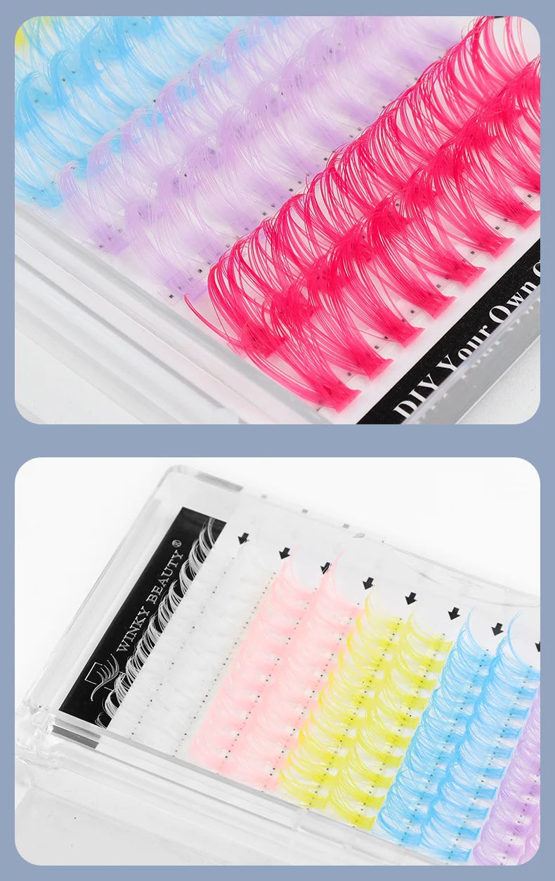 Colored Cluster Eyelash Extensions