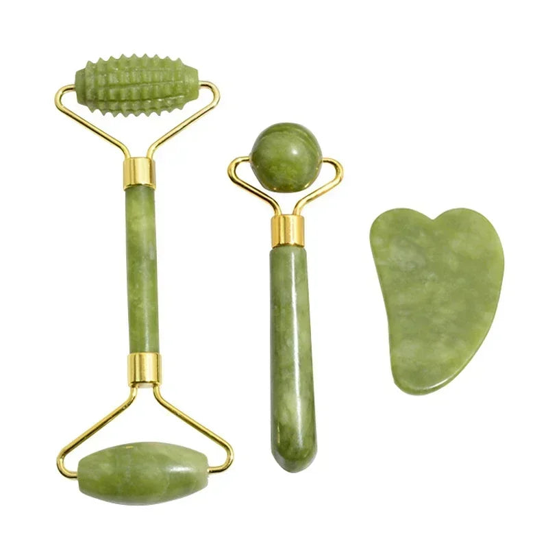Natural Green Jade Face Roller Kit