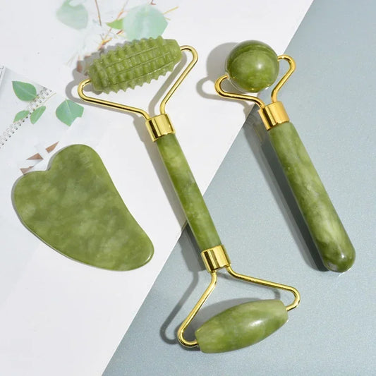 Natural Green Jade Face Roller Kit