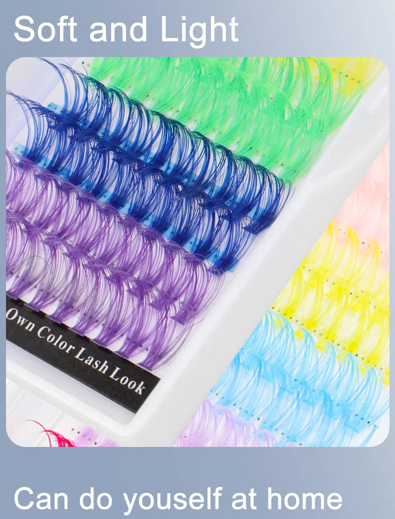 Colored Cluster Eyelash Extensions
