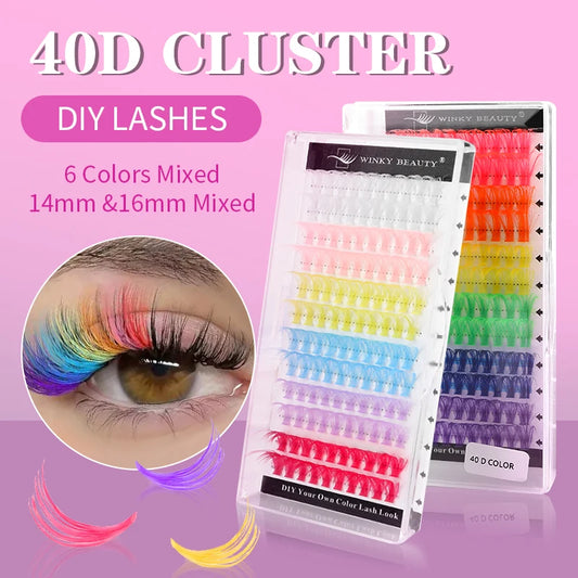 Colored Cluster Eyelash Extensions